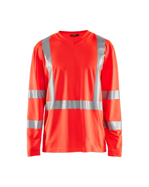 Bl&aring;kl&auml;der 3383 Highvis pitk&auml;hihainen t-paita, UV-suoja, huomiopunainen