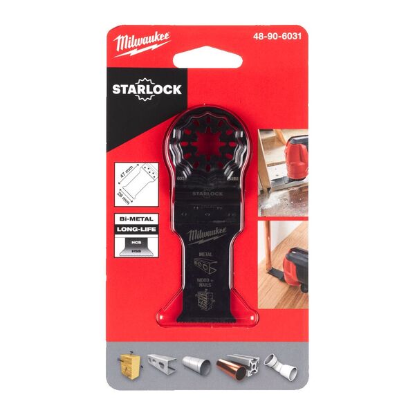 Milwaukee monitoimityökalun monimateriaaliterä, 28x47mm, Starlock kiinnitys