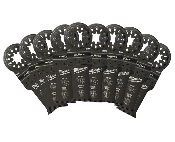 Monitoimityökalun monimateriaaliterä, 28x47mm, 10kpl pakkaus, Milwaukee, Starlock kiinnitys