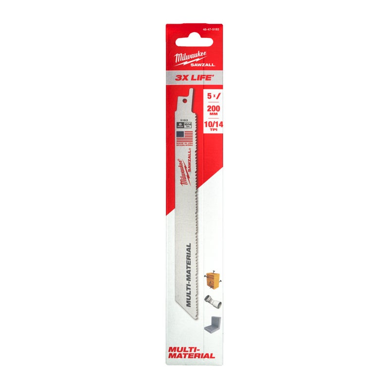 Milwaukee puukkosahanter&auml; puu, metalli ja muovi, 5kpl, 200mm, 10/14TPi
