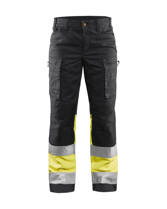Bl&aring;kl&auml;der 7161 Naisten highvis housut stretch, musta/huomiokeltainen
