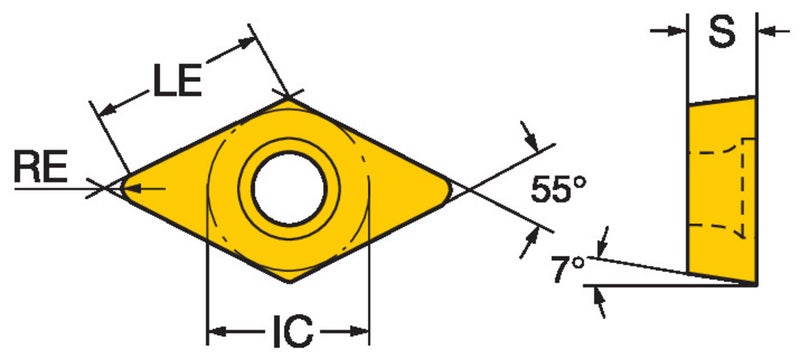 Sandvik Coromant DCMT 11 T3 12-PM 4415 CoroTurn&reg; 107 -sorvauster&auml;